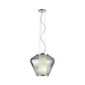 Redo 01-1139 - Zsinóros függeszték FUSION 1xE27/42W/230V Ø30 cm fényes króm/füstszínű 01-1139 kép