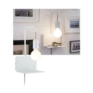 Paulmann 79812 - 1xE27/40W fali lámpatest polccal és USB-porttal CALVANI 230V fehér 79812 kép