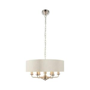 Endon 94357 - HIGHCLERE láncos csillár 6xE14/40W/230V bézs/matt króm 94357 kép
