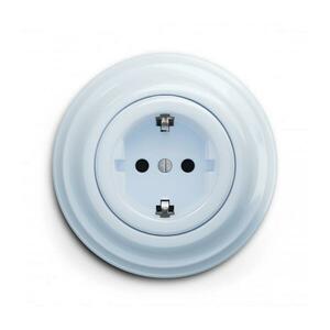lap - Retro háztartási fali aljzat kerettel SCHUKO 230V/16A kék KA0025+KA0108 kép