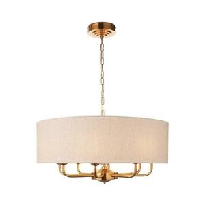 Endon 110727 - HIGHCLERE láncos csillár 8xE14/40W/230V, bézs/sárgaréz, átm. 70 cm 110727 kép