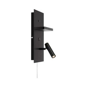 Markslöjd 109018 - LED fali lámpa polccal és USB-porttal CARICA 4W/230V fekete 109018 kép