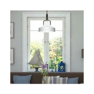 Elstead Quoizel QZ-BRECKEN-2P-OZ-OPAL - Rúdos BRECKEN csillár 2xE27/60W/230V fekete/fehér QZ-BRECKEN-2P-OZ-OPAL kép