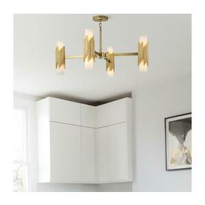 Elstead MARVELE8-AB-OPAL - Rúdon függő csillár MARVELE 8xE14/40W/230V aranyszínű MARVELE8-AB-OPAL kép