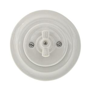 Bohemia-Design - Retro porcelán forgókapcsoló kerettel, 1-es, fehér 12357543 kép