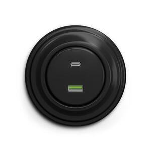lap - Retro USB aljzat A+C fekete kerettel KA0016+KA0071 kép