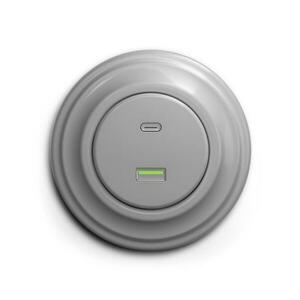 lap - Retro USB aljzat A+C, szürke kerettel KA0052+KA0087 kép
