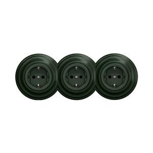 lap - Háromfoglalatos retro konnektor kerettel SCHUKO 230V zöld KA0063+2xKA0062+3xKA0112 kép
