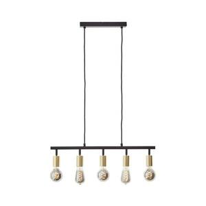 Brilliant - Kábelcsillár 5xE27/28W/230V fekete/sárgaréz 99684/78 kép