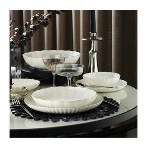 27 részes porcelán étkészlet, fehér/ezüst 719KTP9868 kép
