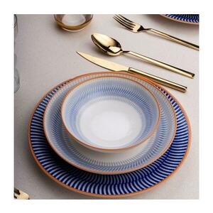 24 darabos étkészlet, kék/narancssárga, porcelán 387GRP1359 kép