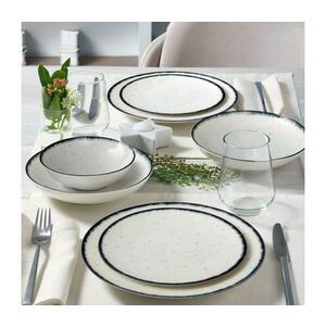 24 darabos porcelán étkészlet, fehér/fekete 387GRP1376 kép