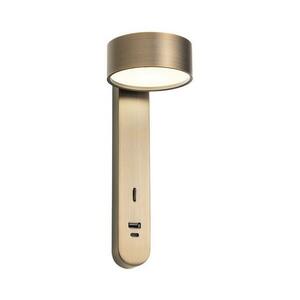 Redo 01-4642 - SADES LED fali lámpa 6W/230V CRI 90 USB, bronz színű 01-4642 kép