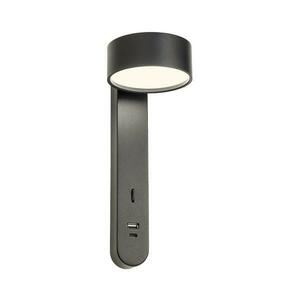 Redo 01-4643 - LED fali lámpa SADES LED/6W/230V CRI 90 USB fekete 01-4643 kép