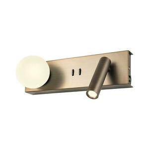 Redo 01-4662 - NORMA LED fali lámpa LED/5W/230V+LED/3W CRI90 USB bronz 01-4662 kép