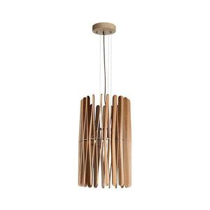 Tömörfa függőlámpa zsinóron 1xE27/60W/230V, átmérő 38 cm, tömörfa/kőris/kaucsukfa WRE051 kép
