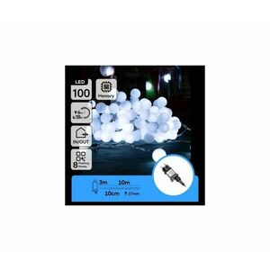 B.V. - LED kültéri díszfényfüzér 100xLED/3, 6W/230V/8 funkcióval 10m IP44 hideg fehér B103031RH kép
