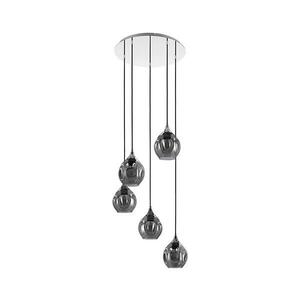 Eglo 39682 - Kábellel függesztett csillár BREGALLA 5xE27/40W/230V fekete/füstszínű 39682 kép