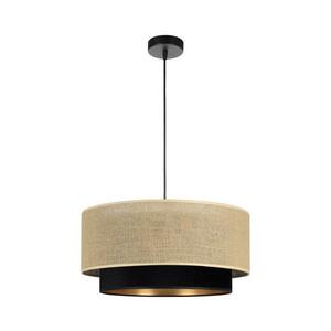 SARTA függőlámpa kábellel, 1xE27/60W/230V, átm. 45 cm, fekete/juta H0196 kép
