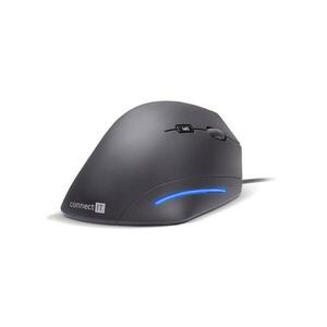 CONNECT IT CMO-2500-BK - Ergonomikus vezetékes Verti Wire egér, 1000/1600 DPI, fekete CMO-2500-BK kép