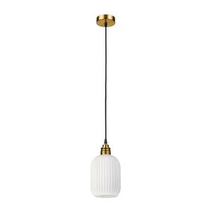 HECTOR zsinóros csillár 1xE27/15W/230V fehér/sárgaréz, átm. 14 cm LM-1.297/A kép