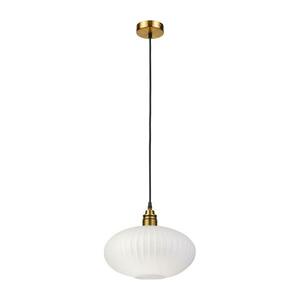 Kábelre szerelt HECTOR függőlámpa 1xE27/15W/230V fehér/sárgaréz átm. 30 cm LM-1.297/D kép