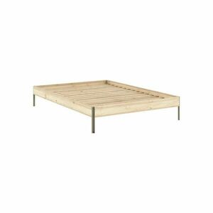 Natúr színű borovi fenyő franciaágy ágytámla nélkül, ágyráccsal 180x200 cm Core – Karup Design kép