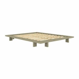 Zsályaszínű borovi fenyő franciaágy ágytámla nélkül, ágyráccsal 160x200 cm Japan – Karup Design kép