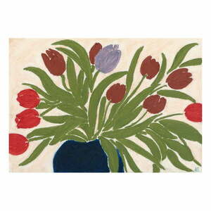 Poszter 70x50 cm Tulips in a Blue Vase – Anine Cecilie Iversen – The Poster Club kép