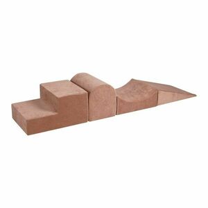 Bézs bársony habszivacs játszótér 4 db-os magasság 30 cm 45x193 cm Montessori – Meowbaby kép