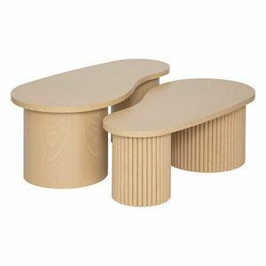 Dohányzóasztal szett 2 db, asszimetrikus forma, fa, 40/35 cm - SKAMIA - Butopêa kép