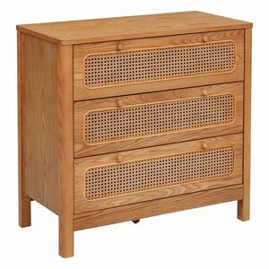 Komód, rattanm fa 3 fiókkal 90x45 cm - EXO - Butopêa kép