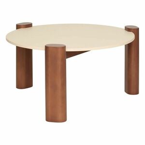 Dohányzóasztal 85, 5 cm , bézs, tömörfa lábakkal - JAPANDI - Butopêa kép