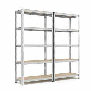 5-szintes acél polcrendszer, 2 db, ezüst kép