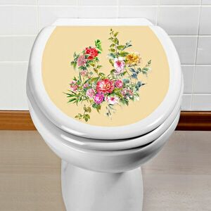 WC-fedél matrica Virágok kép