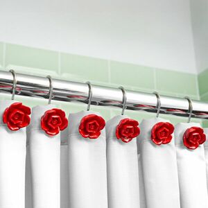 12 db rózsaszín zuhanyfüggöny akasztó kép