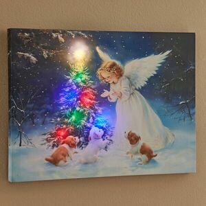 LED kép karácsonyi angyalka kép