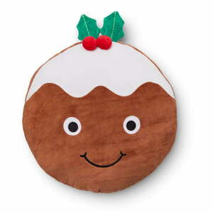 Plüss díszpárna karácsonyi mintával 35x35 cm Christmas Pudding – Catherine Lansfield kép