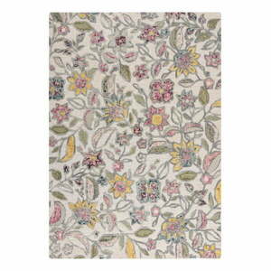 Krémszínű kézi szövésű gyapjú szőnyeg 160x230 cm Tania Floral – Flair Rugs kép