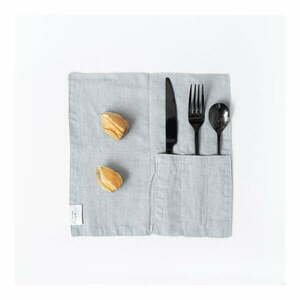 Len evőeszköztartó zseb 2 db-os 23x23 cm Light Grey – Linen Tales kép