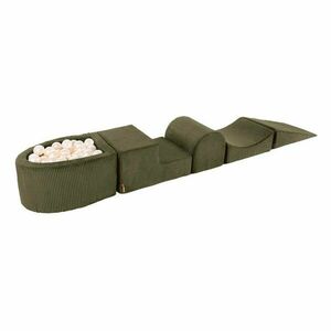 Khaki kordbársony habszivacs játszótér 5 db-os magasság 30 cm 250x45 cm Montessori – Meowbaby kép