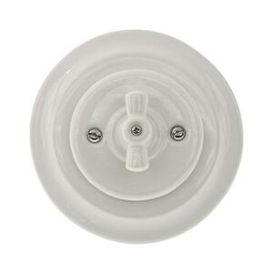 Bohemia-Design - Porcelán retró forgókapcsoló, 5-ös kerettel, fehér K1-R120A1-W kép