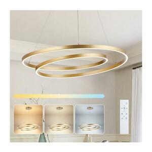 BRILAGI-LED Fényerőszabályozható kábeles csillár TWISTER LED/105W/230V átm. 100 cm arany + távirányító BRI484 kép