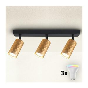 BRILAGI - LED RGBW, dimmelhető spotlámpa SELE DIAMANT 3xGU10/4, 8W/230V arany BG2857+3xAI2382 kép