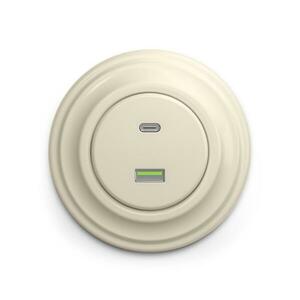 lap - Retro USB aljzat A+C bézs kerettel KA0134+KA0140 kép