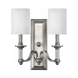 Elstead Hinkley HK-SUSSEX2 - SUSSEX fali lámpatest 2xE14/40W/230V matt króm HK-SUSSEX2 kép