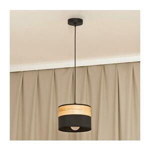 Kábeles függőlámpa ALBA 1xE27/15W/230V átm. 20 cm fekete/barna W-KM 2015/1 BK+WOOD+BK kép