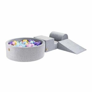 Szürke bársony habszivacs játszótér 4 db-os magasság 30 cm 225x90 cm Montessori – Meowbaby kép