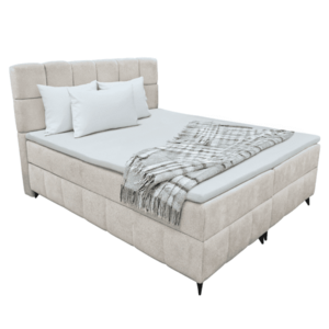 Boxspring ágy, 200x200, bézs, ALMA kép
