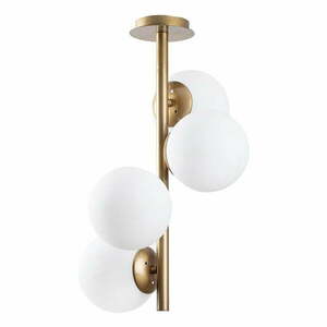 Fehér-sárgaréz színű mennyezeti lámpa üveg búrával ø 15 cm Faze – Opviq lights kép